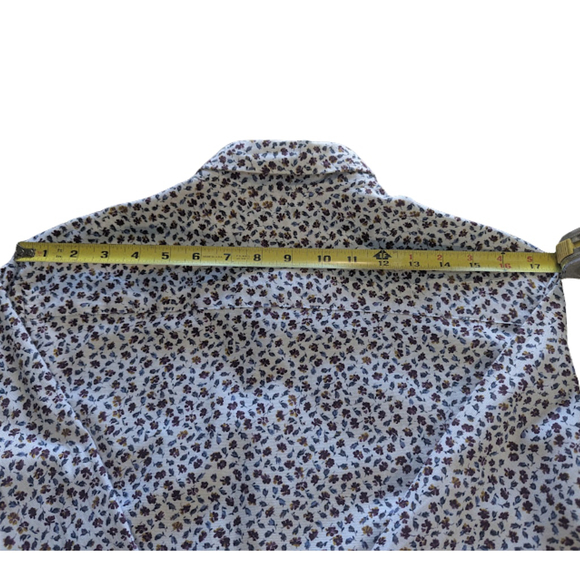 Zara Man Floral Casual Button-Up Shirt Regular Fit – Men’s M – Elbow Patches - Picture 9 of 12